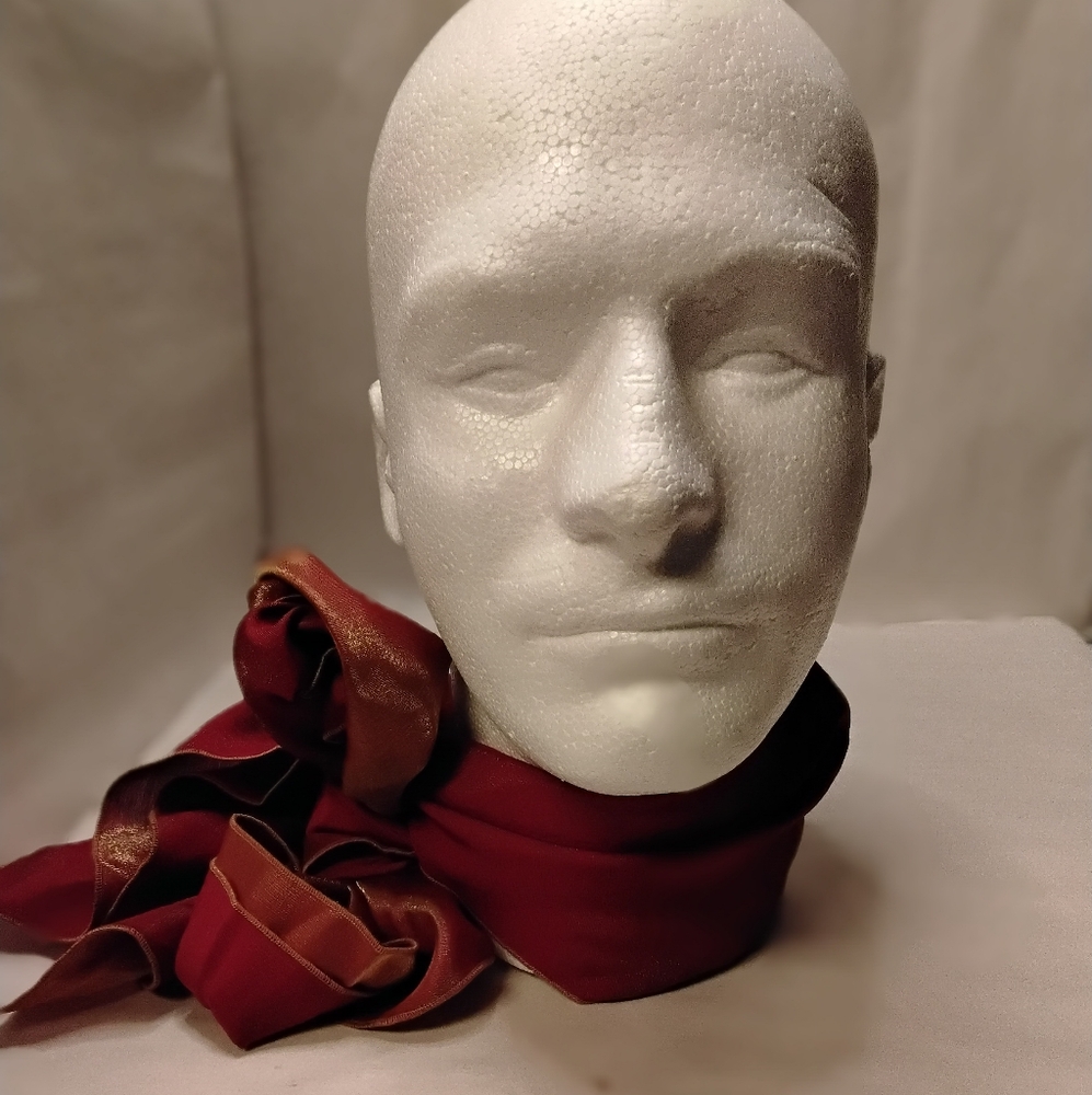 Mark Snider Gold/Red Shimmer Silk Scarf